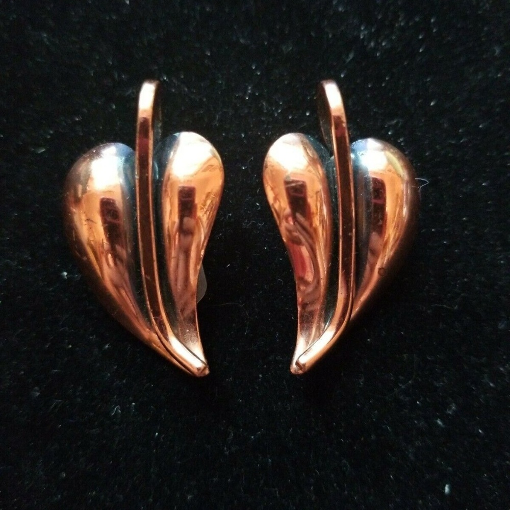 VTG RENOIR MID CENTURY COPPER MODERNIST EARRINGS
